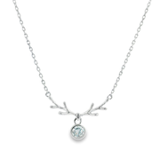 Aven Deer 925 sterling silver pendants chain earrings set